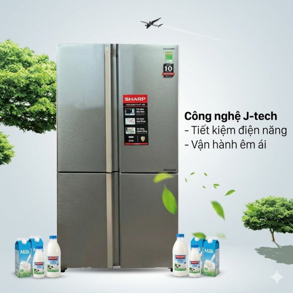 Tủ lạnh Sharp Inverter 572 lít Multi Door SJ-FX650V-MK - Hàng chính hãng