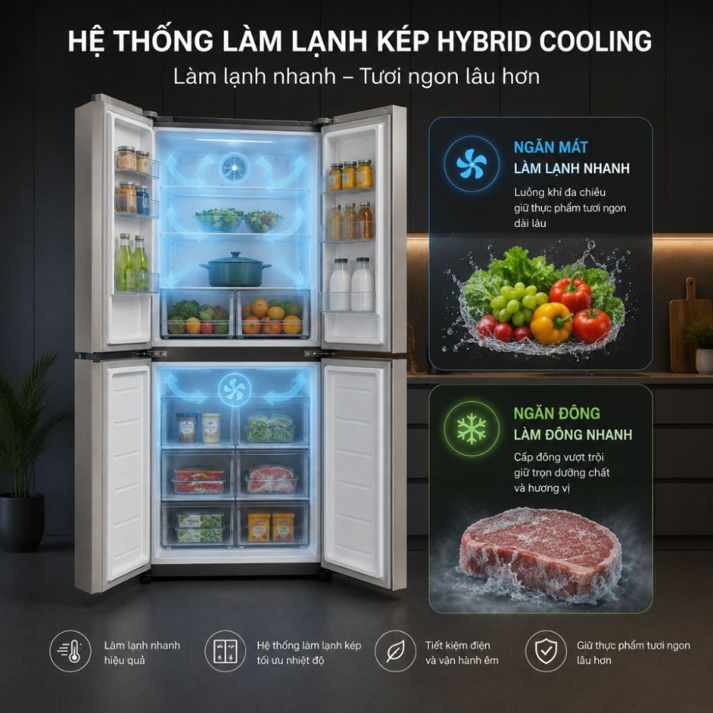 Tủ lạnh Sharp Inverter 572 lít Multi Door SJ-FX650V-MK - Hàng chính hãng