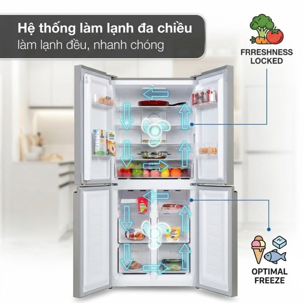 Tủ lạnh Sharp 466 lít Inverter SJ-FXP560VG-BK - Hàng chính hãng