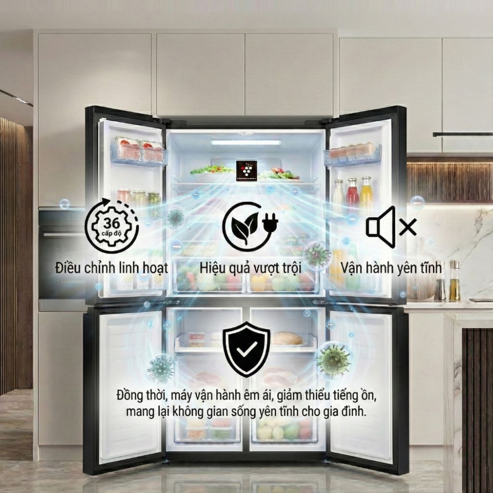 Tủ lạnh Sharp inverter Multi Door 421 lít SJ-FXP510VG-CH - Hàng chính hãng