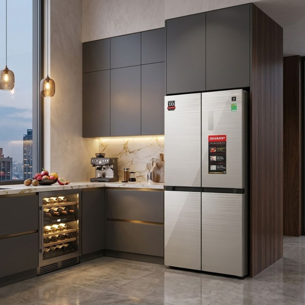 Tủ lạnh Sharp inverter Multi Door 421 lít SJ-FXP510VG-CH - Hàng chính hãng