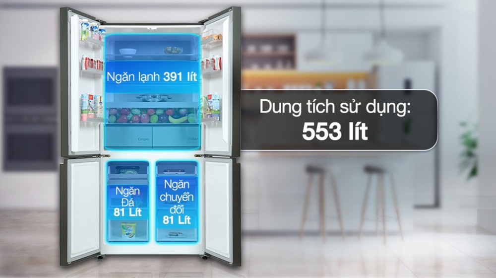 Tủ lạnh Beko Inverter 553 lít Multi Door GNO51651GBVN - Hàng chính hãng