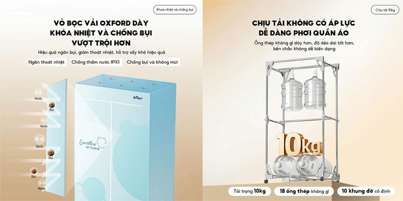 Tủ sấy quần áo Bear PCD-4H12G - Hàng chính hãng