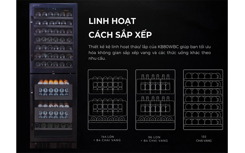 Tủ ướp rượu và bia Kadeka KB80WBC - Hàng chính hãng