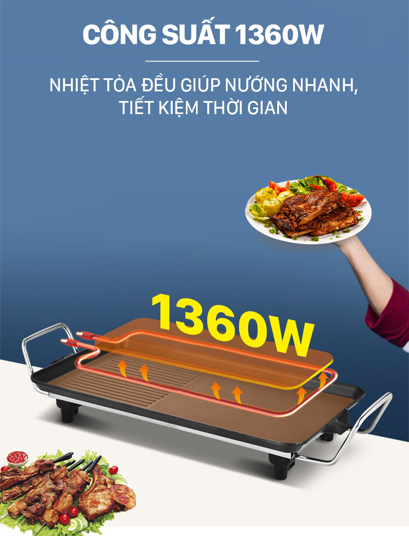 Vỉ nướng điện không khói Kuchenzimmer KUC012577 - Hàng chính hãng