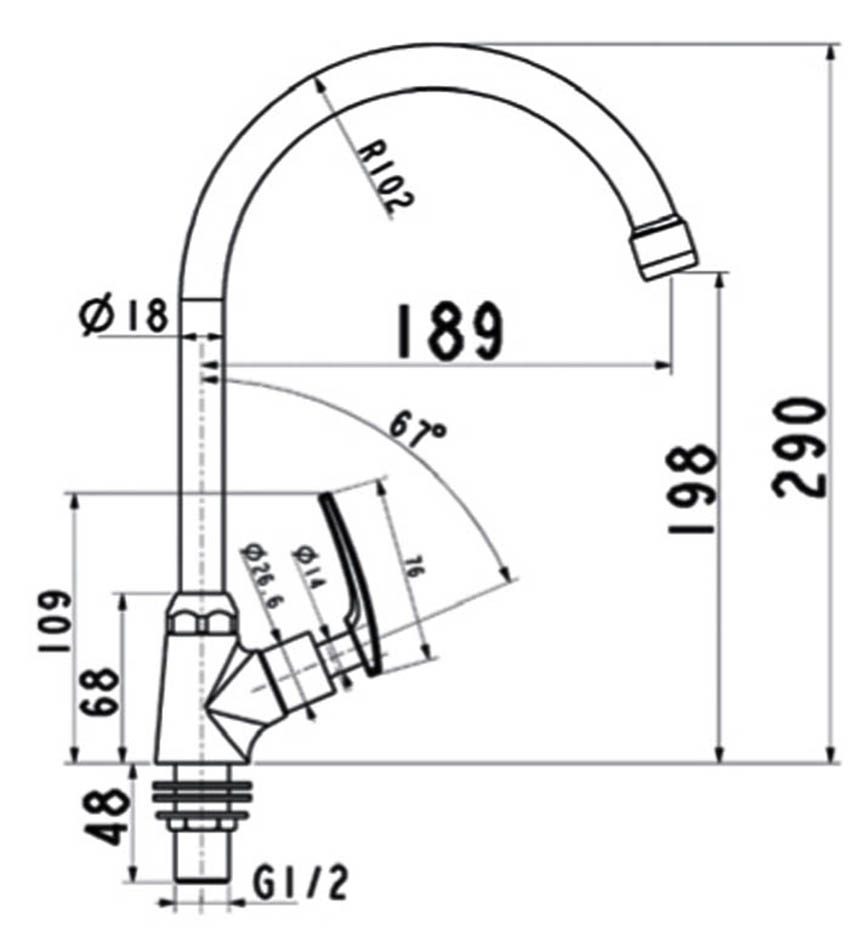Vòi rửa bát nước lạnh American Standard A-7054J - Hàng chính hãng