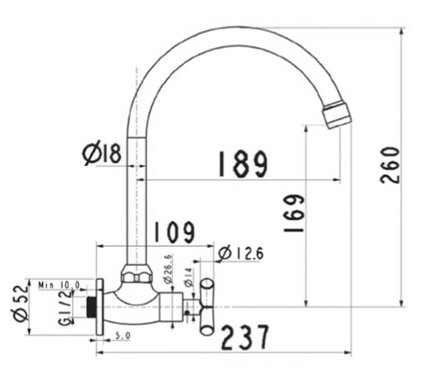 Vòi rửa bát nước lạnh American Standard A-7114J - Hàng chính hãng