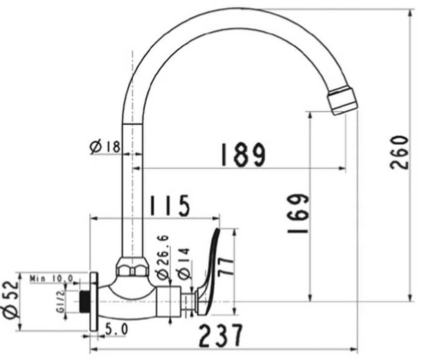 Vòi rửa bát nước lạnh American Standard A-7115J - Hàng chính hãng