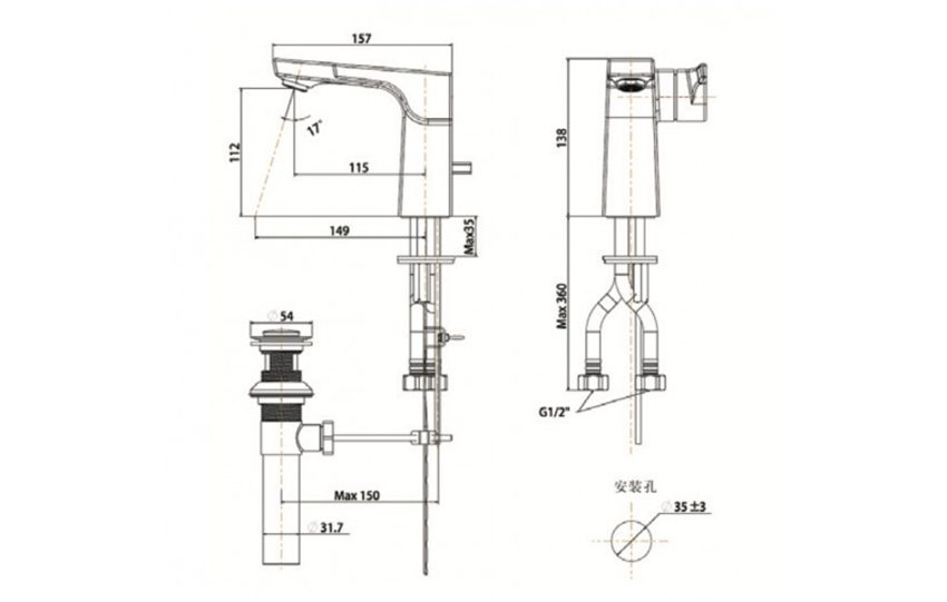 Vòi rửa mặt nóng lạnh American Standard WF-0801 - Hàng chính hãng