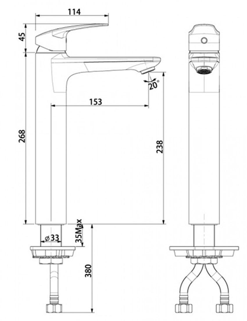 Vòi rửa mặt nóng lạnh American Standard WF-0902 - Hàng chính hãng