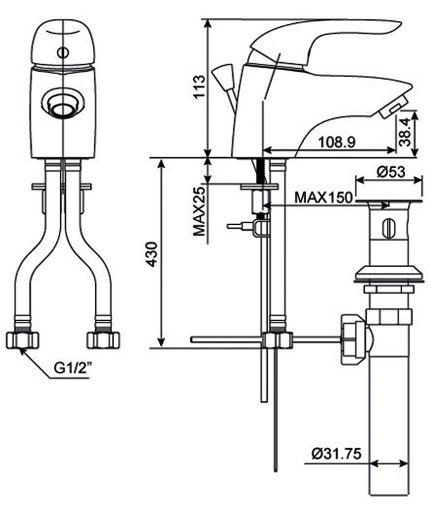 Vòi rửa mặt nóng lạnh American Standard WF-1501 - Hàng chính hãng