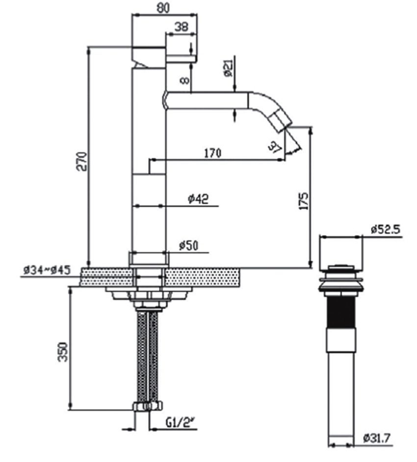 Vòi rửa mặt nóng lạnh American Standard WF-2602 - Hàng chính hãng