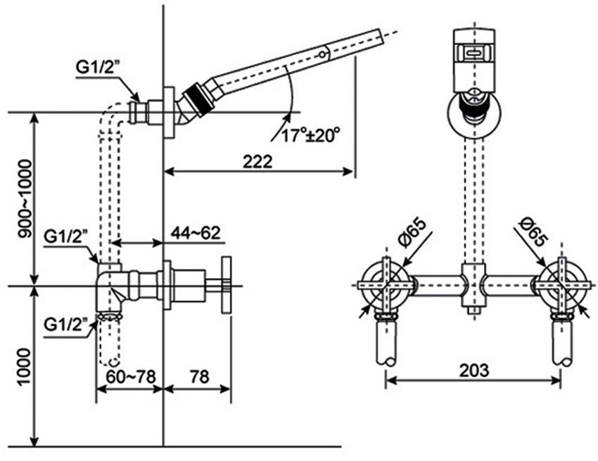 Vòi rửa mặt nóng lạnh American Standard WF-5122 - Hàng chính hãng