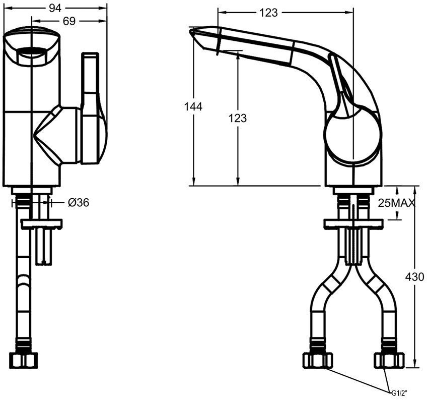 Vòi rửa mặt nóng lạnh American Standard WF-6801 - Hàng chính hãng