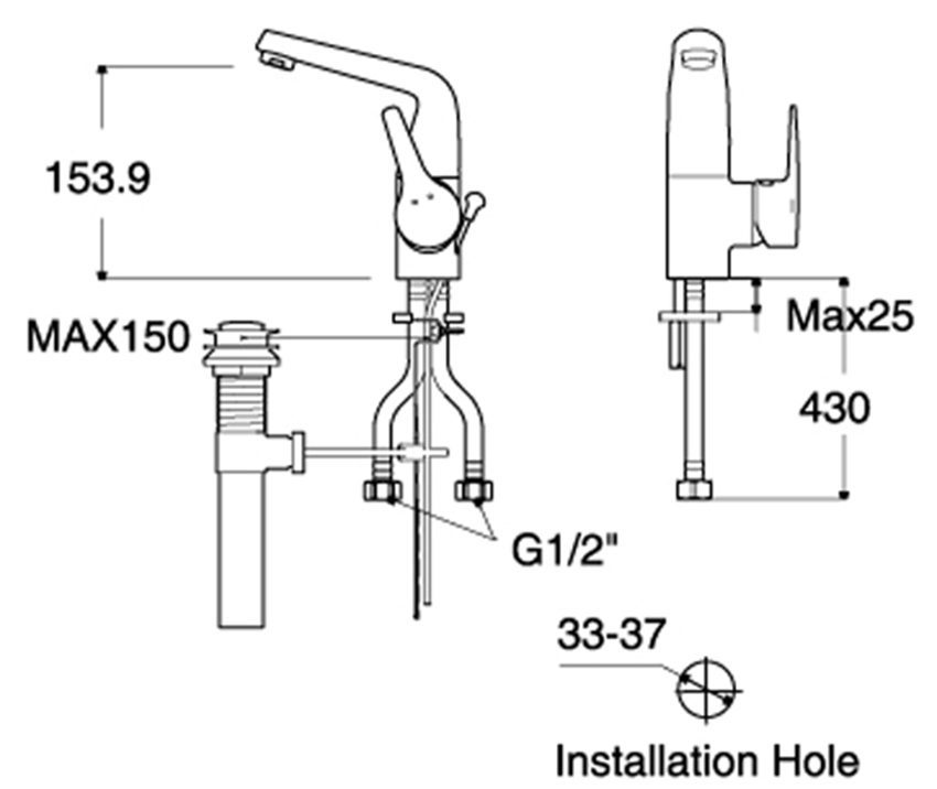 Vòi rửa mặt nóng lạnh American Standard WP-0501 - Hàng chính hãng