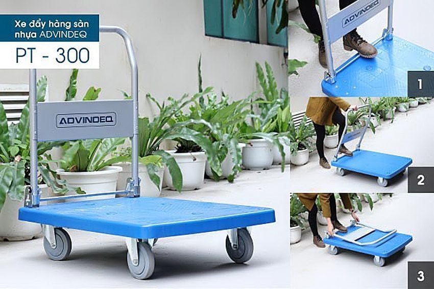 Xe đẩy hàng sàn nhựa Advindeq PT-300 - Hàng chính hãng