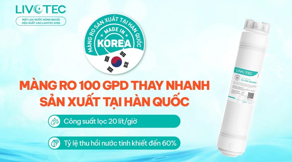 Máy lọc nước nóng nguội Karofi Livotec 615S - Hàng chính hãng