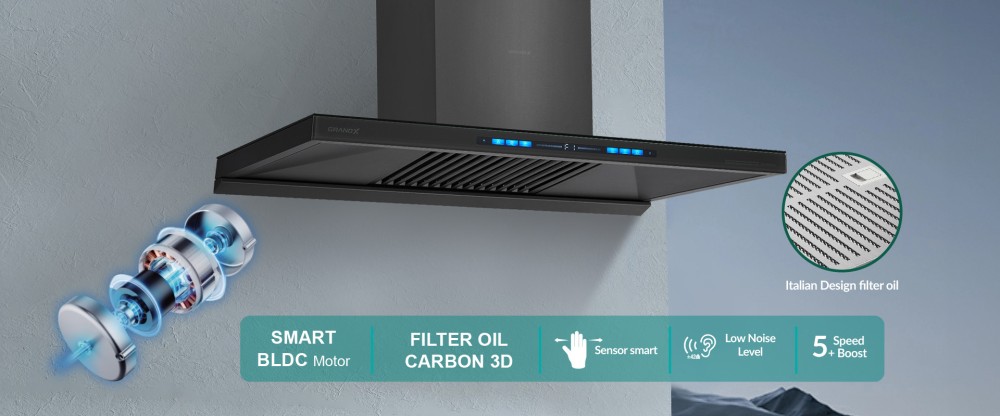 Hút mùi áp tường chữ T GrandX GX H70T81SG - Hàng chính hãng