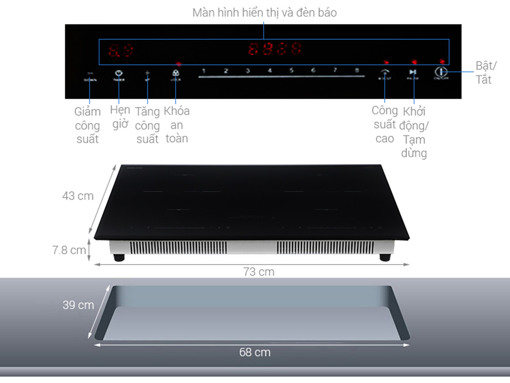 Bếp điện từ đôi Kalite KL-3900 - Hàng chính hãng