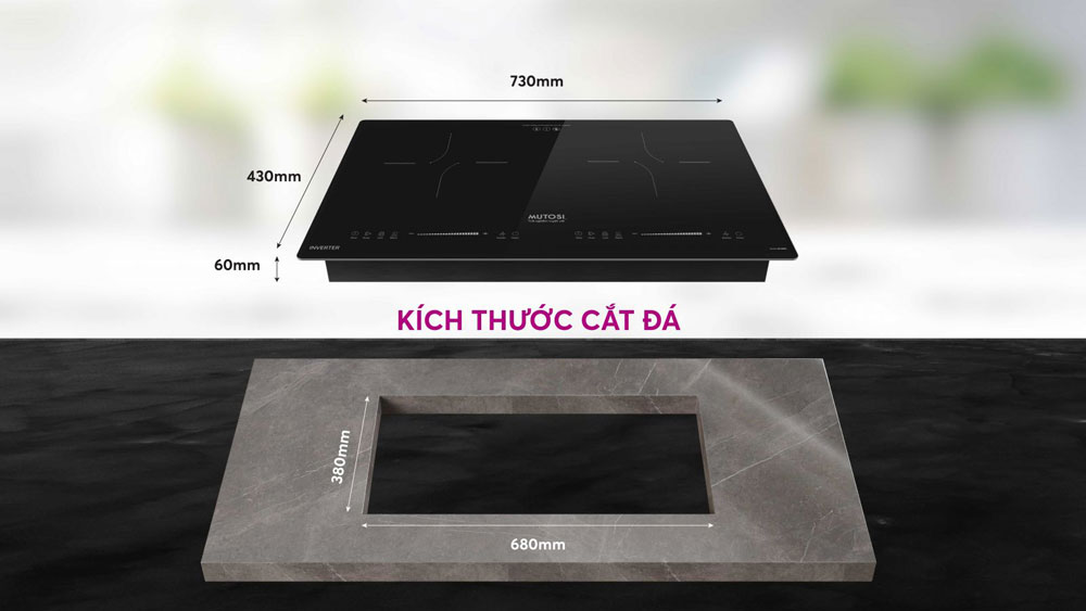 Bếp điện từ đôi Mutosi MI-88DI - Hàng chính hãng