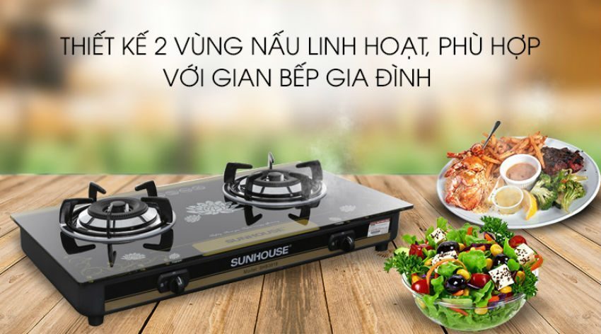 Bếp gas dương mặt kính Sunhouse SHB3818 - Hàng chính hãng