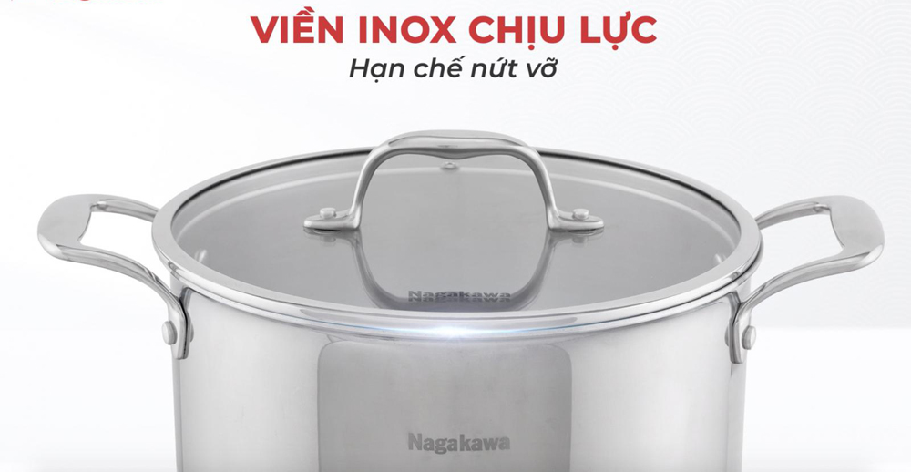 Bộ 3 nồi inox Nagakawa NAG1355  - Hàng chính hãng