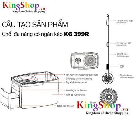 Bộ lau nhà 360 độ Kangaroo KG99R - Hàng chính hãng