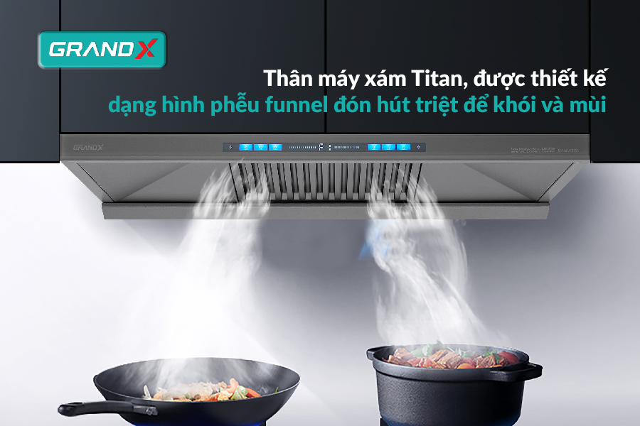 Hút mùi áp tường chữ T GrandX GX H70T81SG - Hàng chính hãng