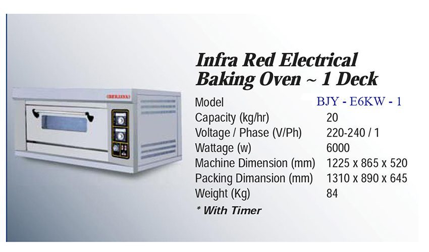 Lò nướng điện 1 tầng 2 khay Berjaya BJY-E6KW-1 - Hàng chính hãng