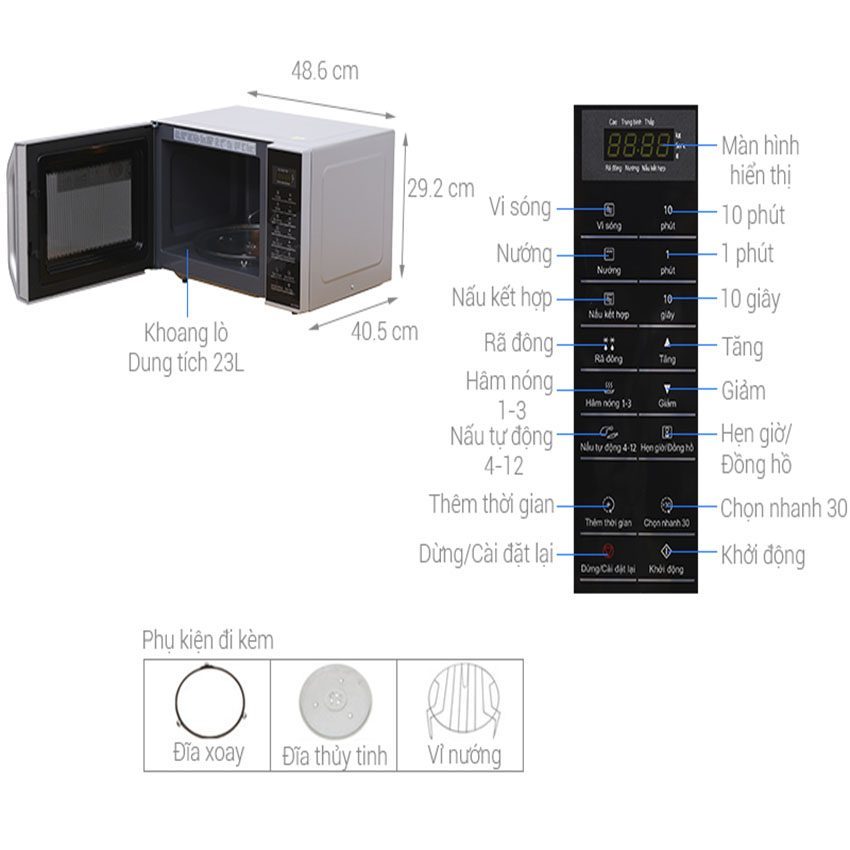 Lò vi sóng Panasonic NN-GT35HMYUE 23 lít - Hàng chính hãng