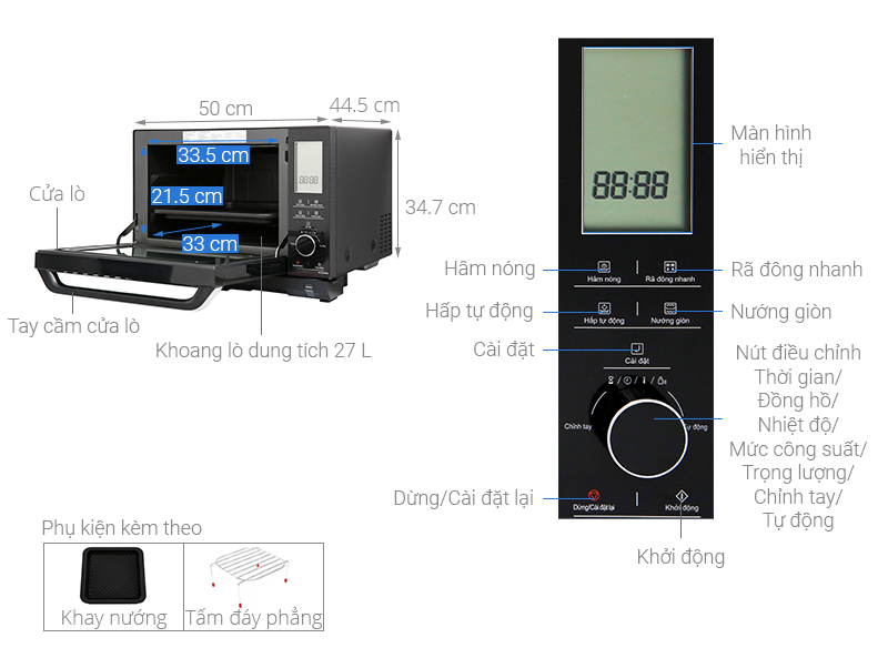Lò vi sóng Panasonic NN-DS596BYUE (27 lít) - Hàng chính hãng