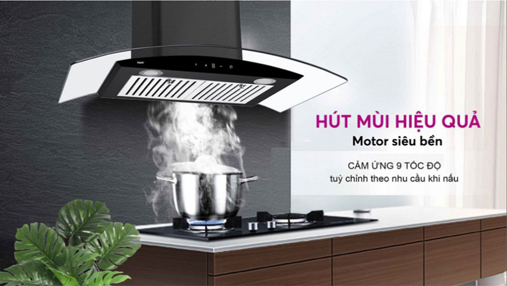 Máy hút mùi kính cong Kaff KF-GB207TB - Hàng chính hãng