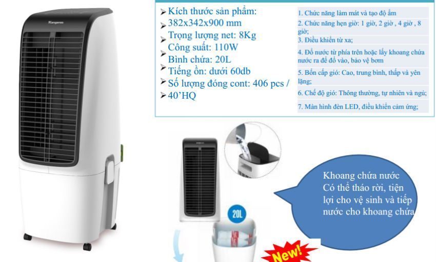 Máy làm mát không khí Kangaroo KG50F20 - Hàng chính hãng