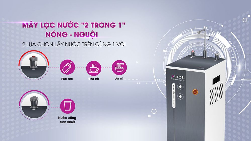 Máy lọc nước Mutosi nóng nguội 9 lõi MP-592H-GR - Hàng chính hãng