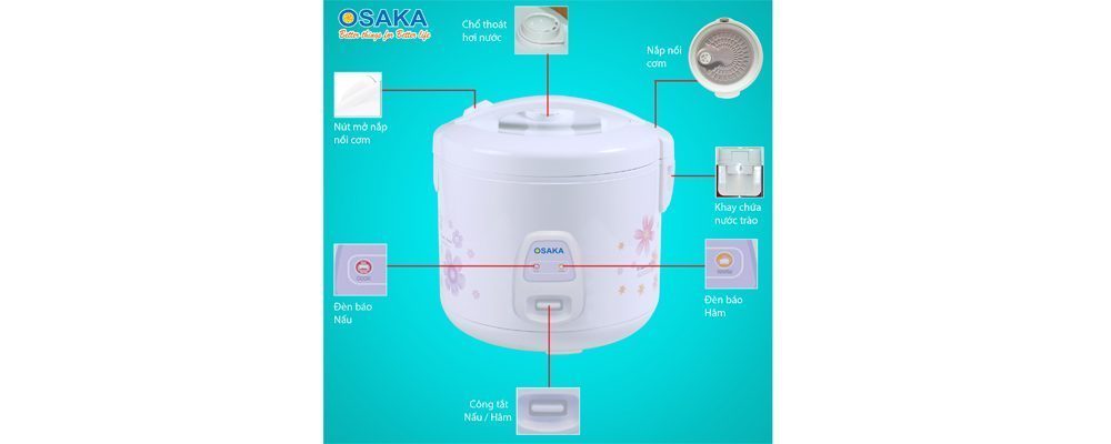Nồi cơm điện Osaka RC-118T - Hàng chính hãng