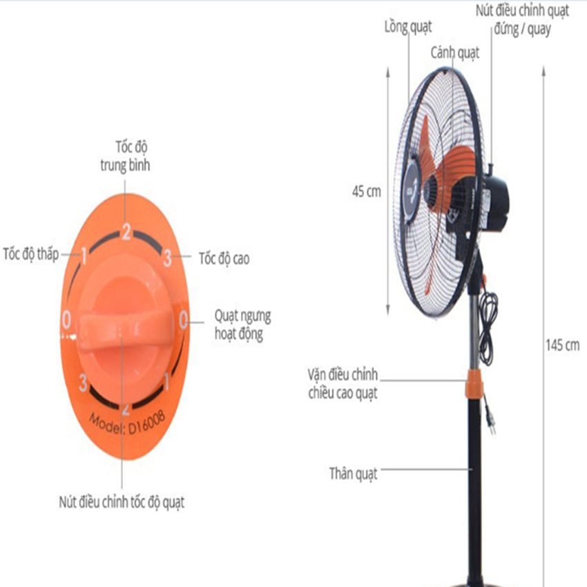 Quạt đứng công nghiệp Asia D18001 - Hàng chính hãng