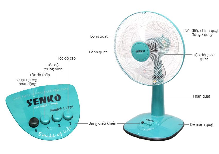 Quạt lửng Senko L1338 - Hàng chính hãng