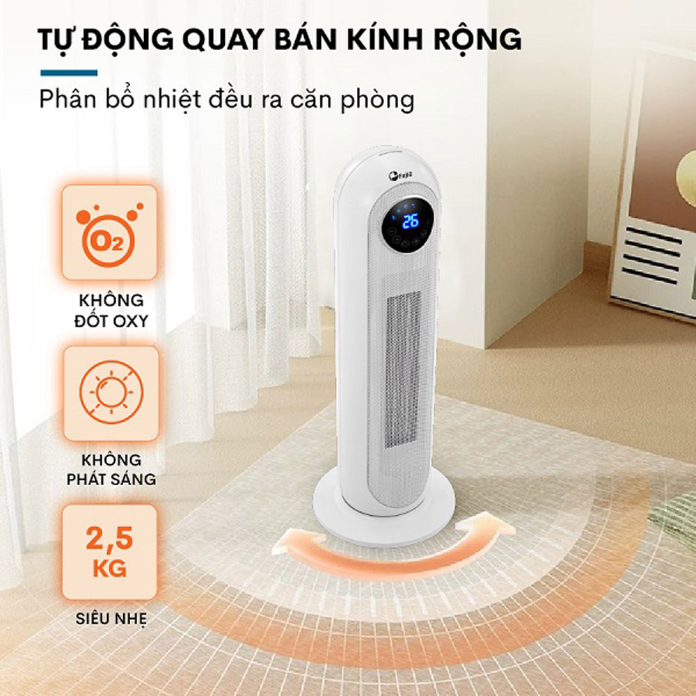 Quạt sưởi gốm Ceramic để sàn FujiE CH-2300 - Hàng chính hãng