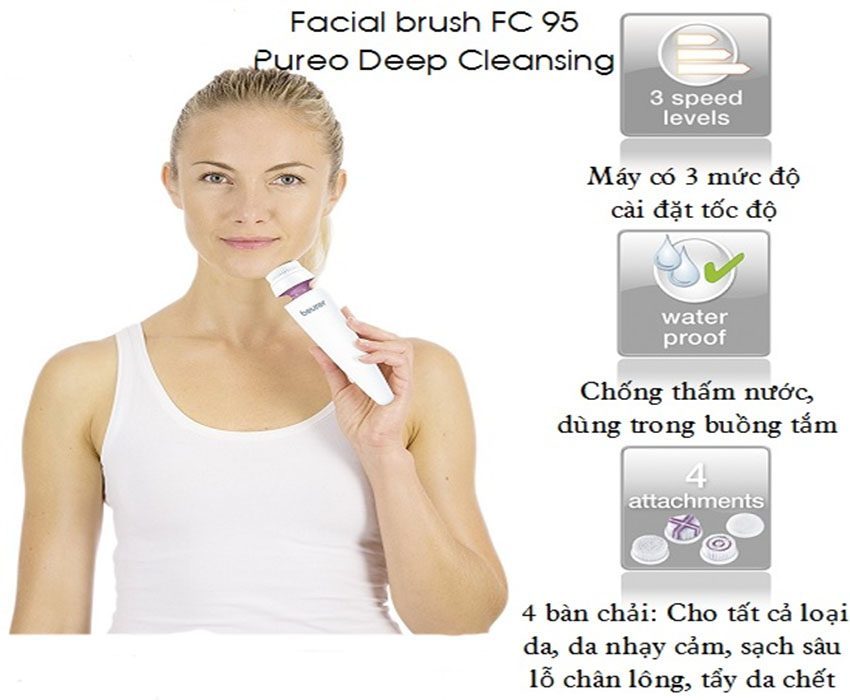 Máy rửa mặt Beurer Pureo Deep Cleansing FC 95 - Hàng chính hãng