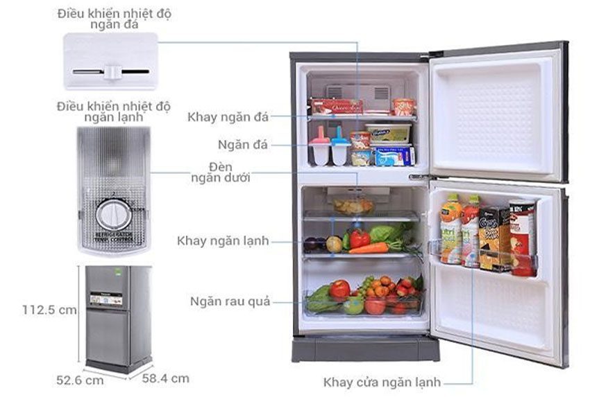 Tủ lạnh Panasonic NR-BJ158SSV1 - Hàng chính hãng