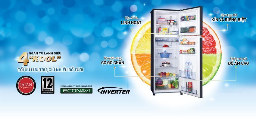Tủ lạnh Panasonic NR-BL348PKVN - Hàng chính hãng