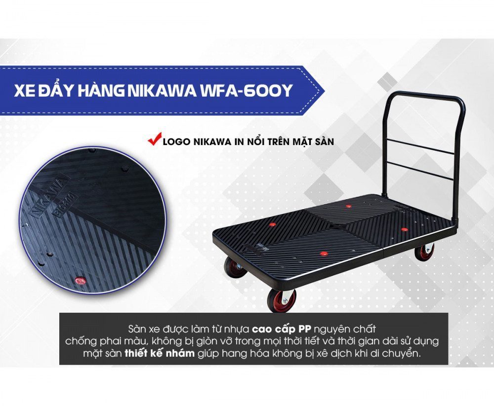 Xe đẩy hàng cao cấp Nikawa FWA-600Y - Hàng chính hãng