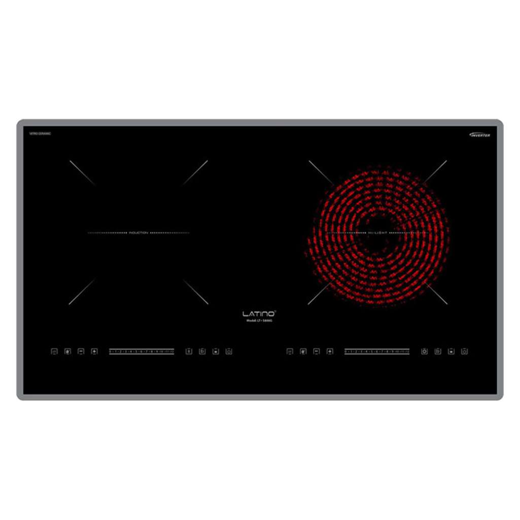 Bếp đôi điện từ hồng ngoại Inverter Latino LT-S888G - Hàng chính hãng