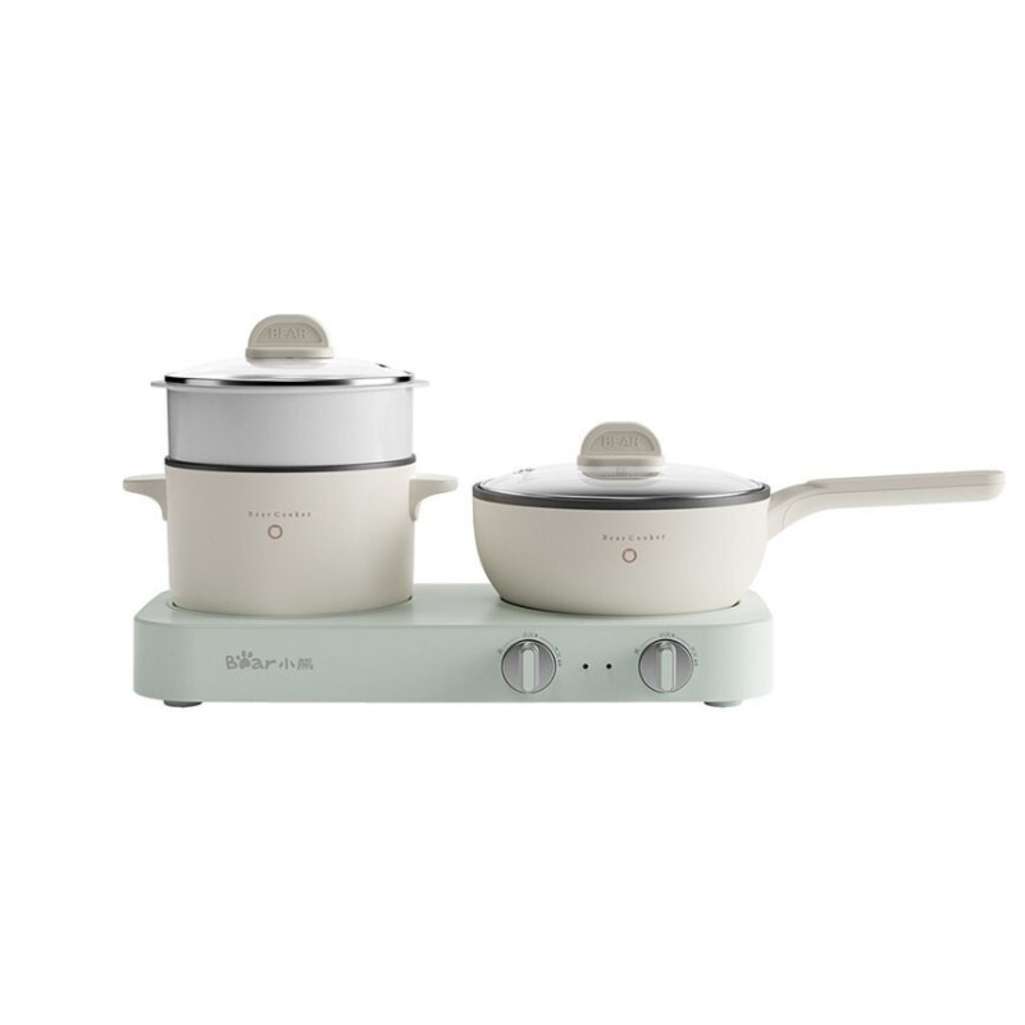 Bộ bếp điện đôi đa năng kèm nồi chảo Bear SB-BD02N - Hàng chính hãng