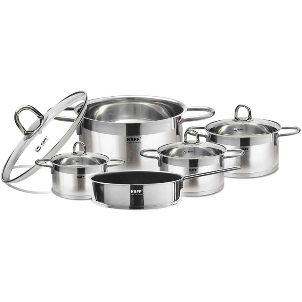 Bộ nồi cao cấp 5 món Inox 304 Kaff KF-ST09304 - Hàng chính hãng