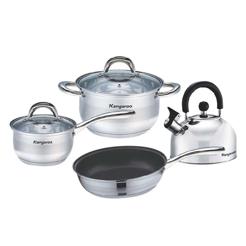 Bộ nồi chảo quánh ấm Kangaroo KG998M - Hàng chính hãng