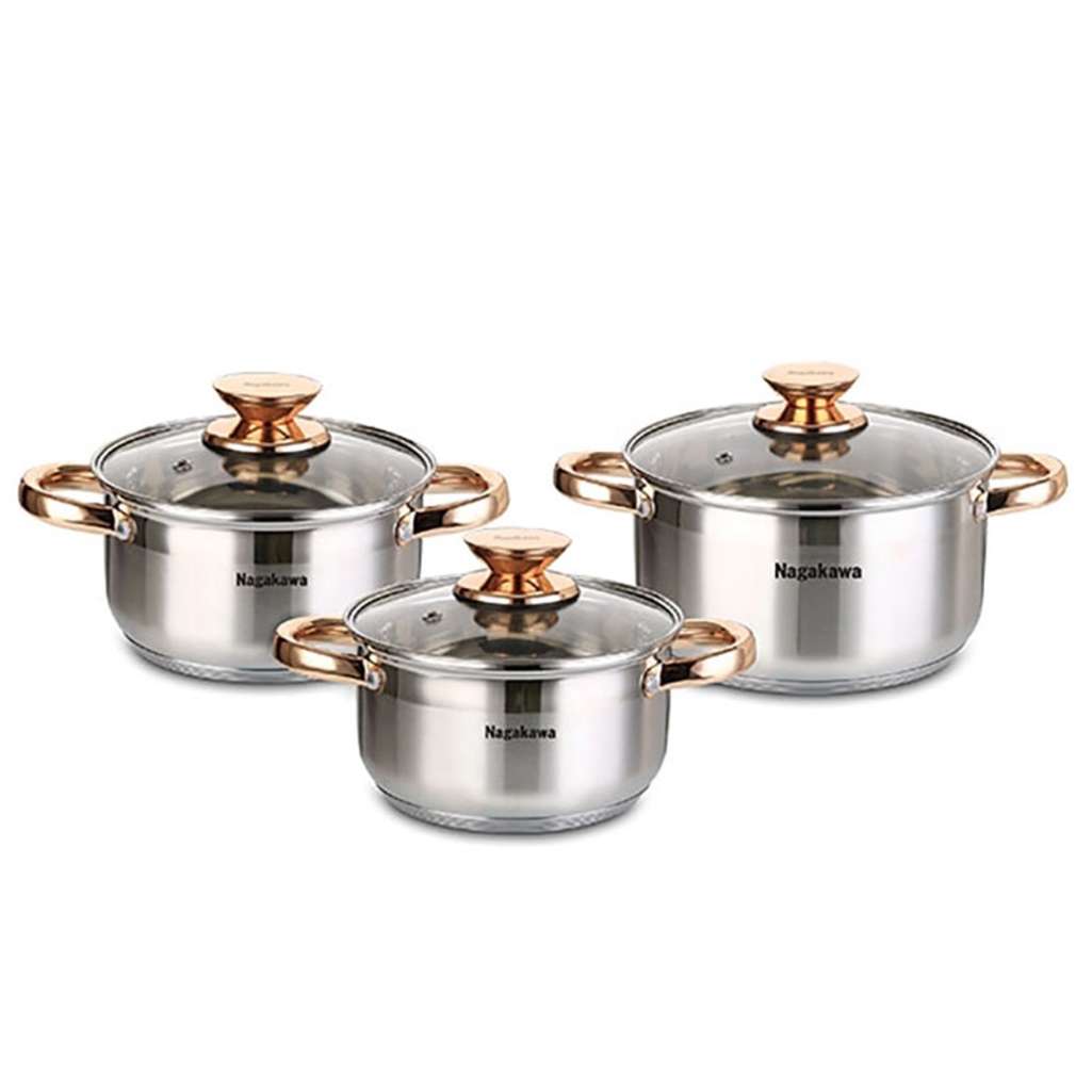 Bộ nồi inox 5 đáy Nagakawa NAG1301 - Hàng chính hãng