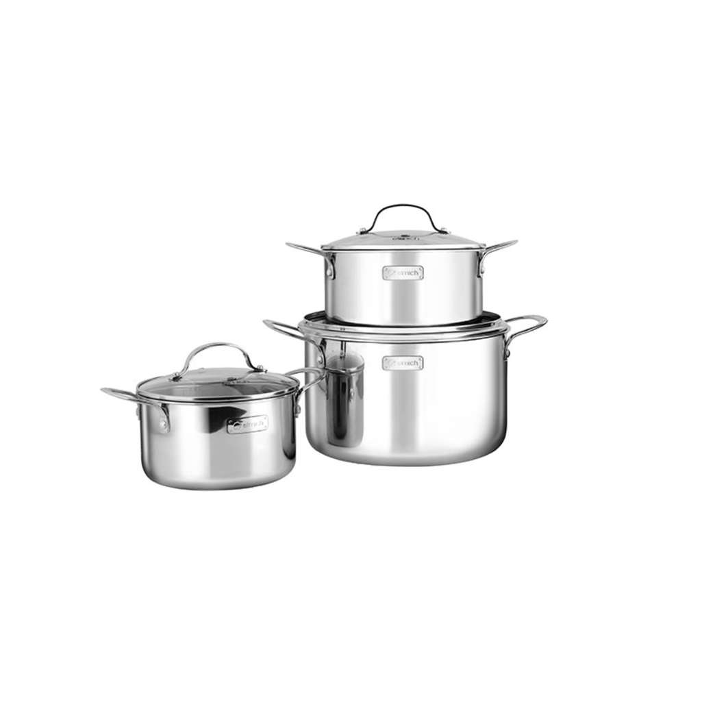 Bộ nồi inox cao cấp 3 lớp đáy liền Elmich Trimax 2353741 - Hàng chính hãng