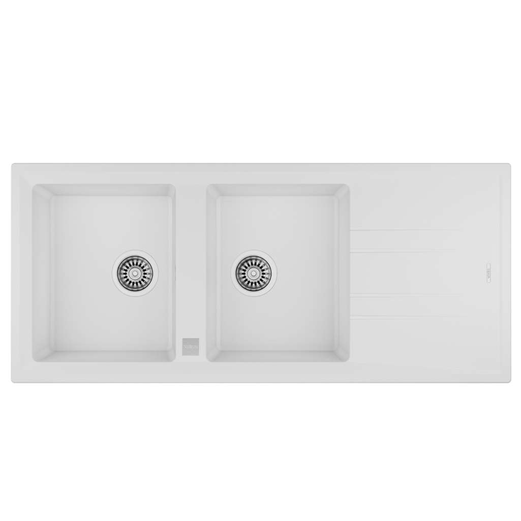 Chậu rửa chén Teka STONE 80 B-TG 2B 1D White - Hàng chính hãng