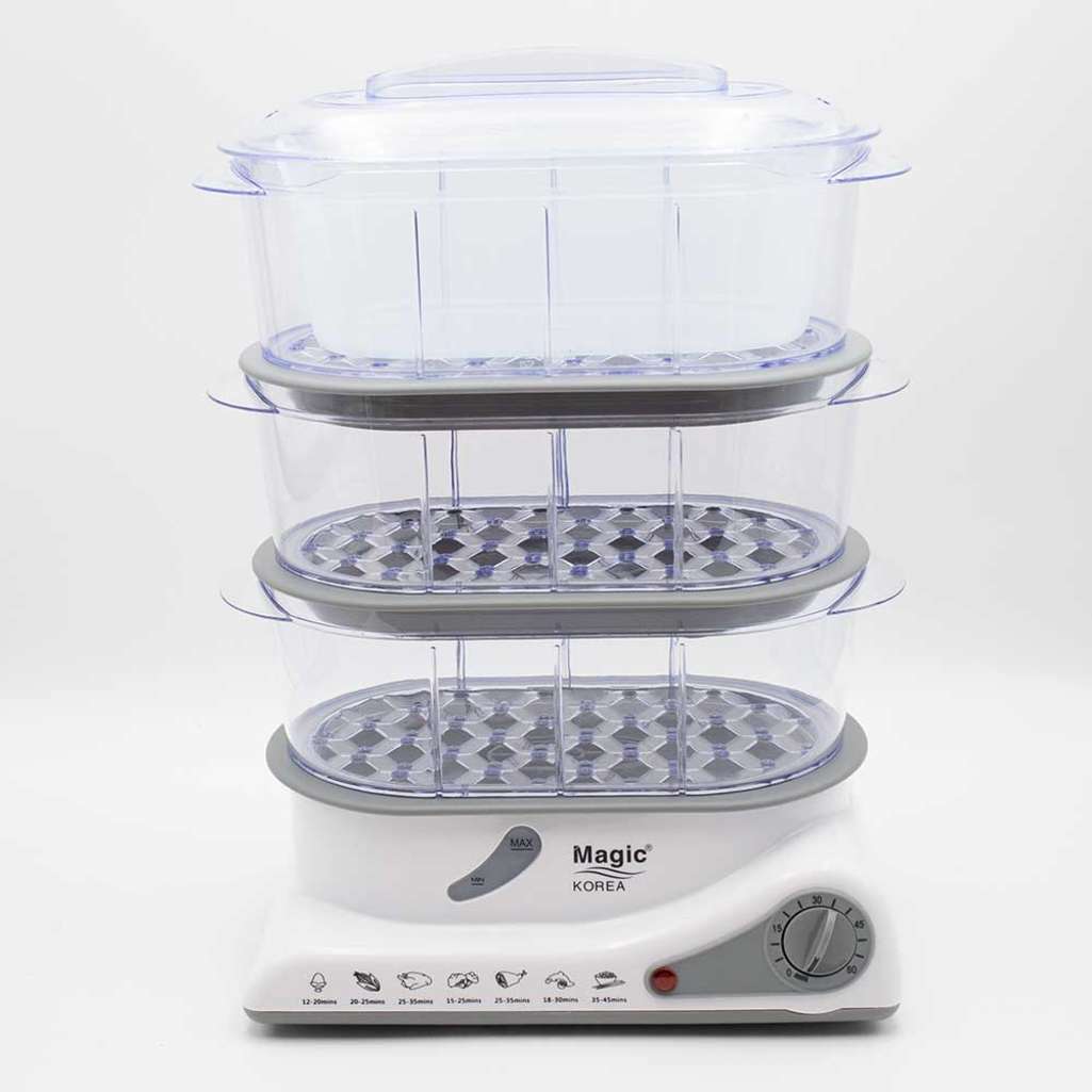 Máy hấp thực phẩm đa năng 3 tầng Magic Korea A-61 - Hàng chính hãng